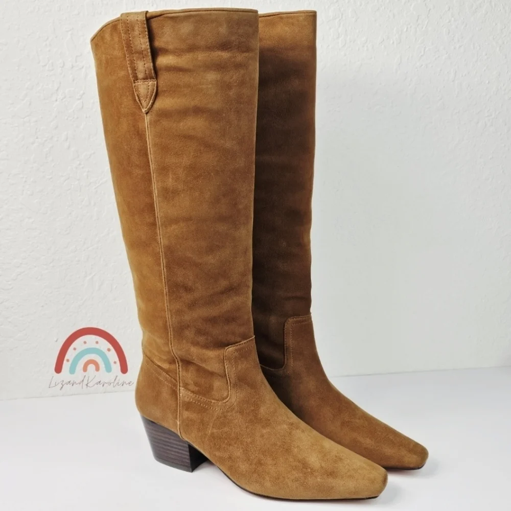 New! J. Crew New Piper Square Toe Knee-high Boots in Suede